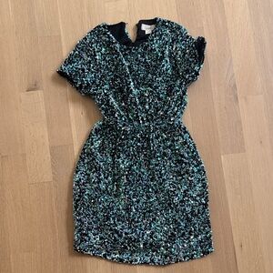Peek Sparkling Teal Sequin Dress